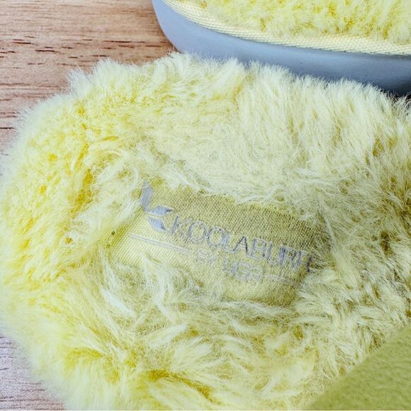 Koolaburra by Ugg Fuzz’d Out Faux Fur Sandals Yellow 9 Slingback - Picture 8 of 10